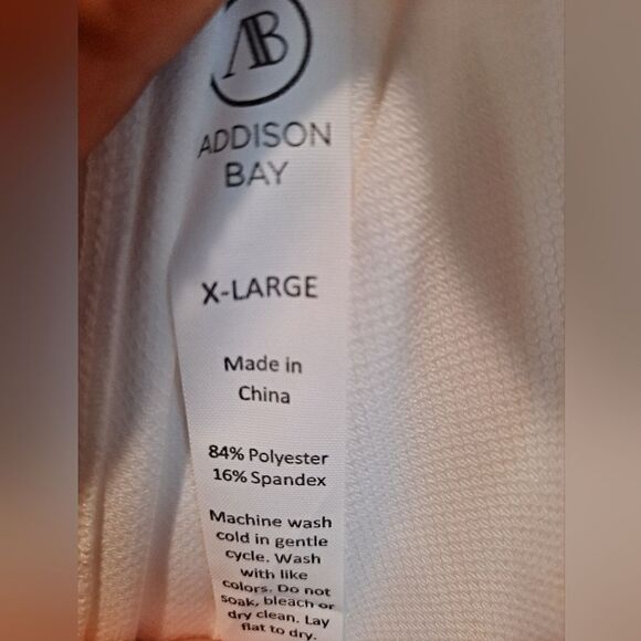 ADDISON BAY Women’s Courtside Polo Shirt in Various Sizes in Vintage White/Blue - Picture 4 of 4